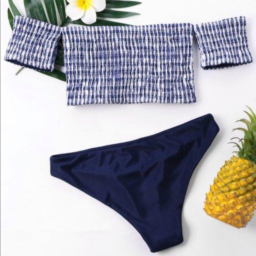 Gingham bathing suit